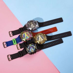 Nouvelle montre électronique en métal arc-en-ciel, petit canon en acier, pour étudiants masculins, édition coréenne, créative, Simple, à la mode, atmosphérique,
