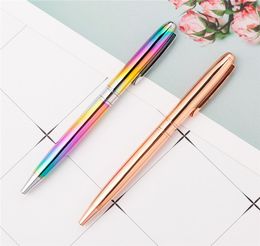 New Rainbow Rose Gold Metal Ballpoint Pen Student Teacher Writing Gift Advertising Signature Business Pen Stationery Office Suppli4182147