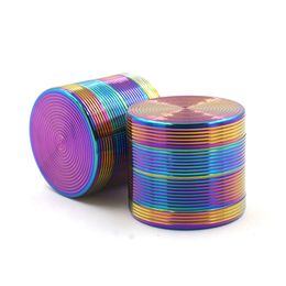 Nieuwe Rainbow Thread Shape Zinklegering Mini Herb Grinder Spice Miller Crusher Hoge Kwaliteit Mooie Unieke Ontwerp Sterkste Magnetische DHL gratis