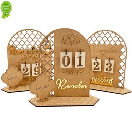 Nieuwe Ramadan Countdown Kalender DIY Eid Mubarak Houten Ornament Geschenken Voor 2023 Thuis Islam Moslim Festival Feestdecoratie Benodigdheden