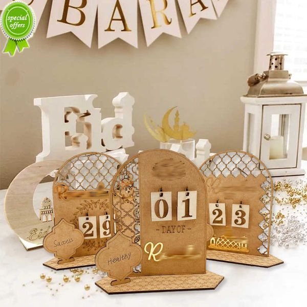 NOUVEAU RAMADAN COUNTDOWN CALENDAR RAMADAN Decoration 2023 Eid Mubarak Ornements en bois Islam Muslim Home Decor Ramadan Kareem