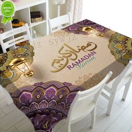 NIEUW RAMADAN TABELKLEOT Keuken Rechthoekig tafelkleed Crescent Eid Huistafel Accessoires Moslimmoskee Festival Party Party Tafelkleed