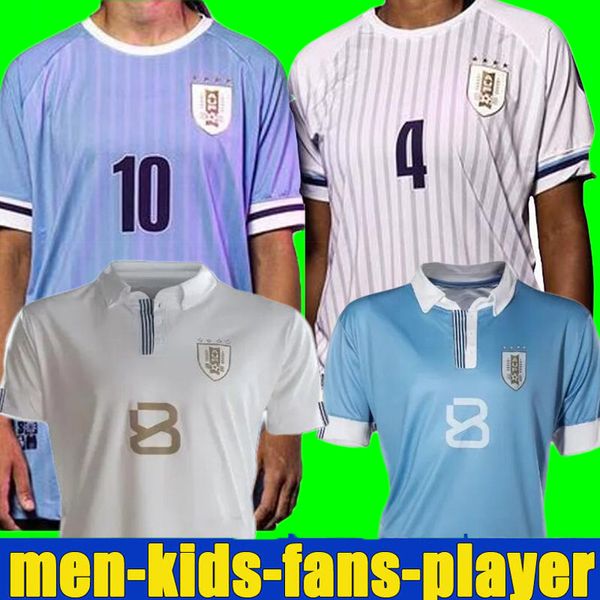 2024 Uruguay Soccer Jerseys 100e anniversaire 24 25 L.SUAREZ E.CAVANI N.DE Chemise de l'équipe nationale 2025 G.DE ARRASCAETA F.VALVERDE R.ARAUJO R.BENTANCUR KIT DE Football Uniforme