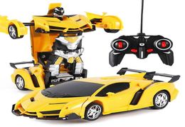 Nuovo trasformatore Rc 2 in 1 Rc auto guida auto sportive guida trasformazione robot modelli telecomando auto Rc combattimento giocattolo regalo Y23759108