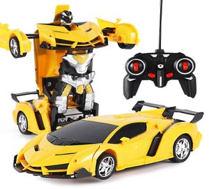 Nouveau transformateur Rc 2 en 1 voiture Rc conduite voitures de sport conduire Transformation Robots modèles télécommande voiture Rc combat jouet cadeau Y25169026