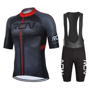 Nieuwe RCN -team herentrui set zomer fietsende kleding MTB fietskleding uniform maillot ropa ciclismo hombre fietspak l2405
