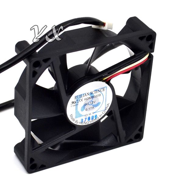 Nouveau RDM8020B 8020 8cm 12V 0.17a Double ventilateur de refroidissement d'alimentation à trois balles pour Science Ruilienne 80 * 80 * 20 mm