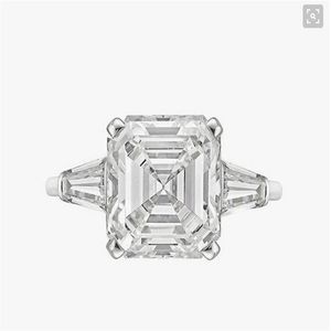 Nueva Plata de Ley 925 auténtica de lujo con corte Asscher, anillo de compromiso de boda con diamantes para mujer, anillo de plata con corte radiante, joyería N64263L