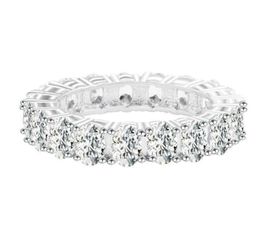 Nieuwe Echte 925 Sterling Zilveren Ovale Eternity Band Bruiloft Verlovingsring voor Vrouwen jubileum feestcadeaus Sieraden N6131897688197