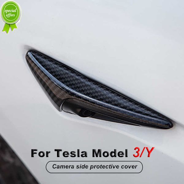 Nueva cubierta de Panel de ala lateral de coche de fibra de carbono Real para Tesla Model 3 /Y 2022 accesorios de decoración de guardabarros Exterior de coche