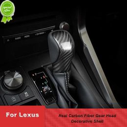 Nouveau revêtement d'habillage de pommeau de levier de vitesse en Fiber de carbone véritable pour Lexus RX IS ES NX RC RX200t RX350 RX400h IS250 IS300