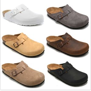 Nouveaux sabots en cuir véritable pantoufles en liège sac tête traction femelle mâle été anti-dérapant chaussures paresseuses plates amoureux sandales de plage éraflures formateurs de créateurs de luxe 1150ess