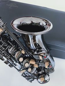 Nieuwe echte beeldkwaliteit A-901 Es Altsaxofoon Zwart Nikkel Goud muziekinstrumenten Super gespeeld professioneel