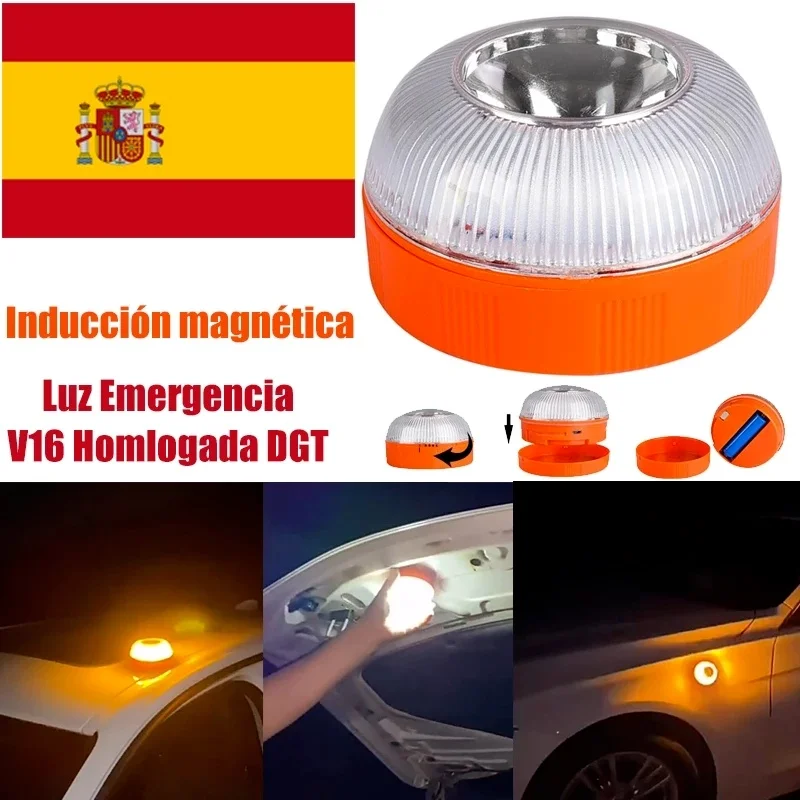 Nueva luz intermitente recargable LED ayuda de emergencia luz de Flash estroboscópica de inducción magnética luz de advertencia intermitente