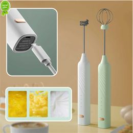 Nieuwe oplaadbare handheld Foamer High Egg Speed ​​Electric Milk Frother Foam Maker Mixer Koffie Drink Schuimstaf USB2 in 1 draagbaar