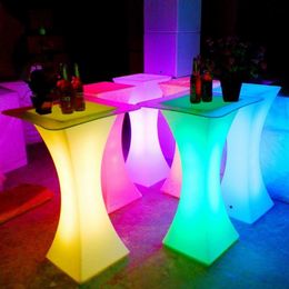 Nouvelle table de cocktail lumineuse LED rechargeable étanche table de bar led incandescente illuminée table basse bar kTV approvisionnement de fête disco A214h