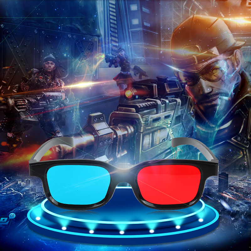 寸法のアナグリフテレビ映画DVDゲームビデオメガネのための新しいレッドブルー3DグラスブラックフレームプロジェクターDLP JSX用の3Dメガネ