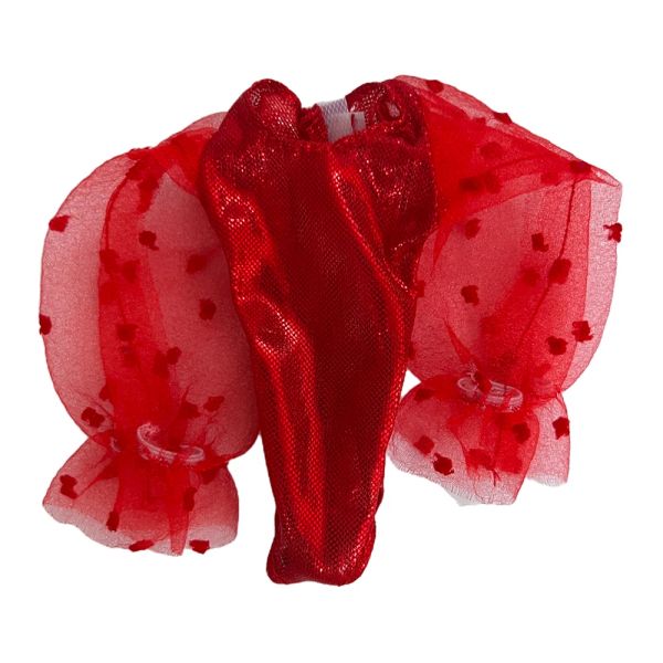 Nouveau maillot de bain à manches bouffantes en dentelle rouge pour 1/6 BJD Doll Summer Clothes Swimwear pour Barbie Doll House Accessories Toys