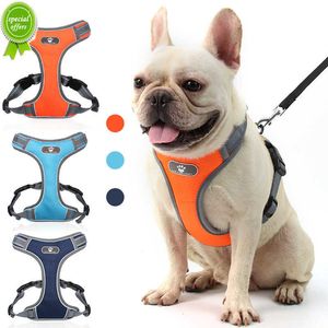 Nieuwe reflecterende Oxford-stof grote hondenharnas All Weather Padded Adjustable Safety Vehicular leads for dogs pet Mesh Ademend