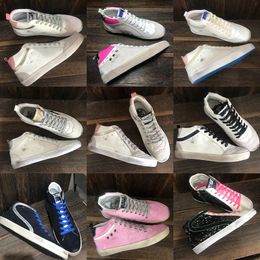 Nouvelle version baskets étoiles dorées Mid Slide star haut haut Sneaker chaussures de sport marque italienne de luxe Baskets Sequin Classic White Do-old Dirty femme chaussures pour hommes