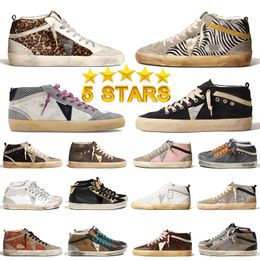Nouvelle version Mid Slide Star HighTop Baskets des meilleures marques italiennes Paillettes d'or rose à la mode avec des chaussures de créateur classiques blanches Do-Old Dirty 36-46