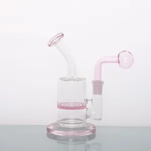 Nieuwe release roze filter Leuke waterglazen waterpijp bong met 14 mm roze pijp