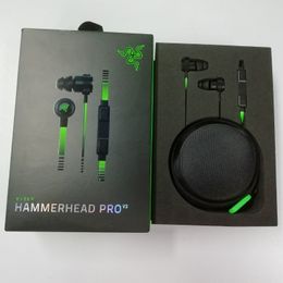 Nieuwe vrijgegeven Razer Hammerhead Pro V2 Hoofdtelefoon in Ear Oortelefoon met Microfoon Gaming Headsets Noise Isolation Stereo Bass