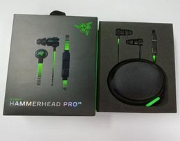 Nieuw uitgebrachte Razer Hammerhead Pro V2 -hoofdtelefoon in oortelefoon met microfoon gaming headsets geluidsisolatie stereo bass6898896
