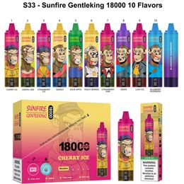 NOUVEAU SUNFIRE SUNDIRE 18000 PUFFS 0% 2% 3% 5% NIC Vape jetable J N R Bar de la couronne de narguilé Shisha 18000 E Cigarettes Puff 18k 20K Bar Puff 25ml