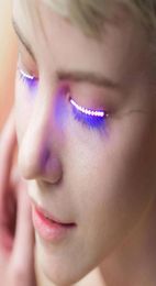 Nieuwe Releases Halloween LED Strips Valse Wimper Sticker 3d Led Wimpers Oogmake-up Waterdicht Licht Fake Eyelashes3081422