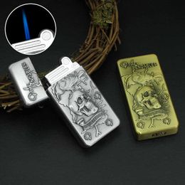 Nouveau briquet gonflable en métal avec meule de crâne en relief MODB