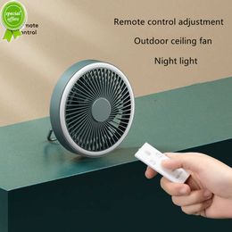 Nouveau petit ventilateur de plafond télécommandé avec lumière grand vent silencieux Portable moustiquaire Camping en plein air Mini ventilateur Rechargeable