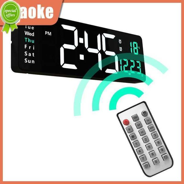 Nouvelle télécommande murale horloges LCD numériques grand écran horloge murale électronique Simple multifonctionnel Temp Date mémoire horloge