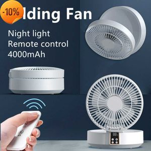 Nieuwe Remote Fan USB Opladen Opvouwbare Draagbare Fan Desktop Mini Fan Afstandsbediening Home Camping Conditioner Fans met LED Licht