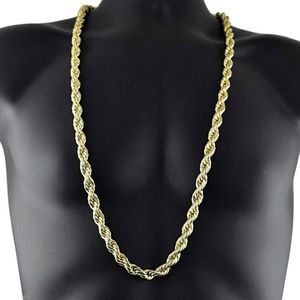 Nouveau rendy 75 cm collier hip hop pour hommes en acier inoxydable 316L 8 mm énorme corde de blé collier chaînes chaîne à maillons CARA1106278K