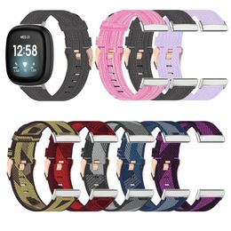 Vervanging Kleurrijke Nylon Riemen Armband Horloge Band Polsbandjes Smart Watchband voor Fitbit Versa 3 Sense Bands Accessoires