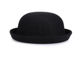 Nouveau détail petites filles fedora chapeau dôme casquette enfants robe chapeaux enfants casquettes feutre chapeaux laine feutrage melon hat1227674