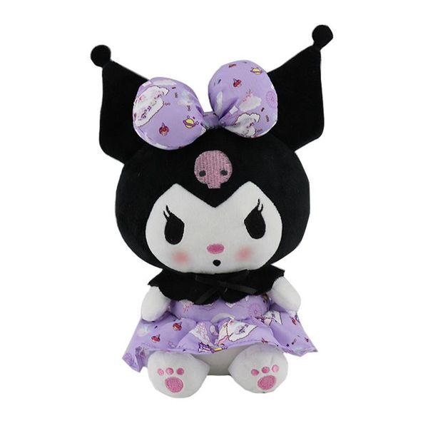 Nouveau modèle de détail animaux en peluche 25 cm cinq types en gros jouets en peluche de dessin animé belles poupées Kuromi se vendent comme des petits pains chauds personnalisé populaire position assise vente