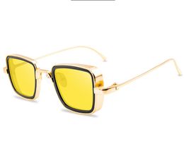 Boîte rétro Steampunk lunettes de soleil mode lunettes Cool hommes lunettes Vintage lentilles colorées UV400 9 couleurs