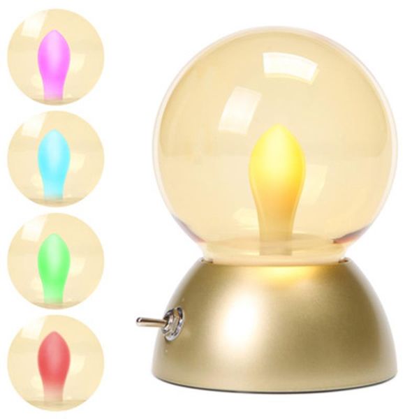 Nueva bombilla retro para lámpara led con batería de litio, luz nocturna colorida, luz nocturna de ahorro de energía para dormitorio infantil