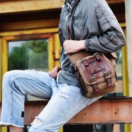 Nuevo bolso de lona Retro para hombre, bolsos de moda europea y americana para hombre, bolso de mensajero de hombro para hombre, bolso de mensajero multifuncional