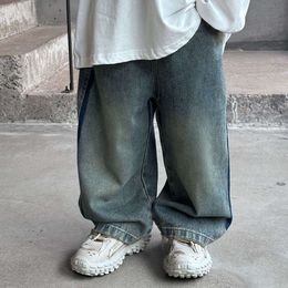 Nouveau pantalon de denim de mode pour enfants rétro printemps automne