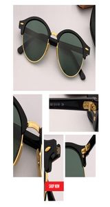 Nouveau rétro classique vintage lunettes de soleil rondes hommes marque designer cercle lunettes de soleil femmes 4246 lentille verte de qualité supérieure lunettes conduite3020113