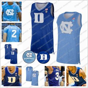 Le nouveau Retro College 100TH Basketball porte des maillots de basket personnalisés Duke Blue Devil UNC North Carolina Tar Heels Vernon Carey Jr. Cole Anthon