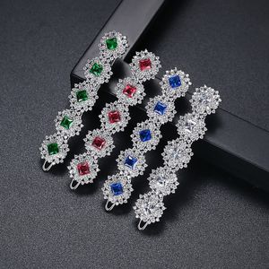 Nouvelle pince à cheveux rétro populaire en Europe et en Amérique, une ligne, avec diamants colorés, Barrettes en zircon, bijoux de fête de mariage, cadeau d'anniversaire de la saint-valentin, spc