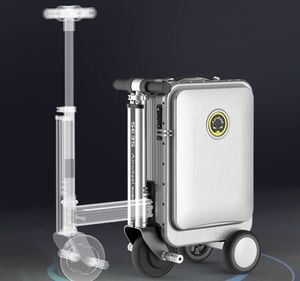 Nieuwe Retro Lederen Pilot Rolling Bagage Cabine Stewardess Reistas Wielkoffers Business Trolley Koffer Bagage Accessoires Air Box Aluminium Reizen