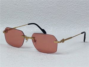 Nuevas gafas de sol con lentes cuadradas retro 0284, patas con hebilla de bloqueo sin marco, moda y diseño simple, gafas decorativas de color claro uv400