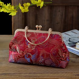 Nuevo estilo retro brocado textura bordada hanfu bolso bolso bag cheongsam bolso de año nuevo bolso madre