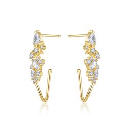 Nouveau rétro goutte d'eau Zircon plaqué or 18 carats boucles d'oreilles bijoux mode femmes S925 argent haut de gamme boucle d'oreille pour les femmes fête de mariage saint valentin cadeau de noël SPC