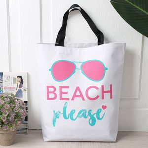 Nuevas bolsas de compras de almacenamiento ecológicas reutilizables Clips para su carrito Gran patrón de gafas rosas Bolsas de compras plegables grandes Bolsa de compras ecológica impermeable 31x10x41.5cm